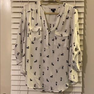 Torrid Harper Cat Print Blouse Size 1